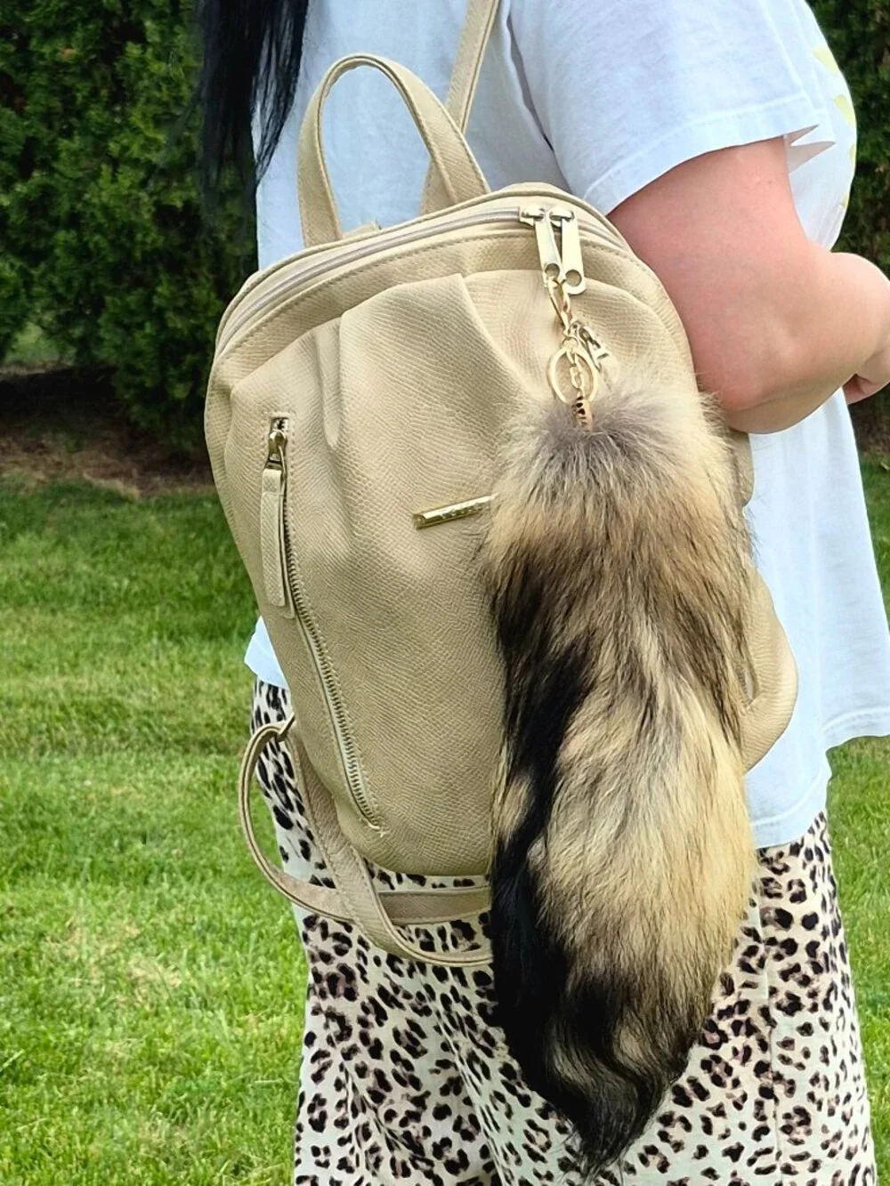 Huge Real Raccoon Tail, Keychain Bag Charm, Backpack Accessory, Boho style